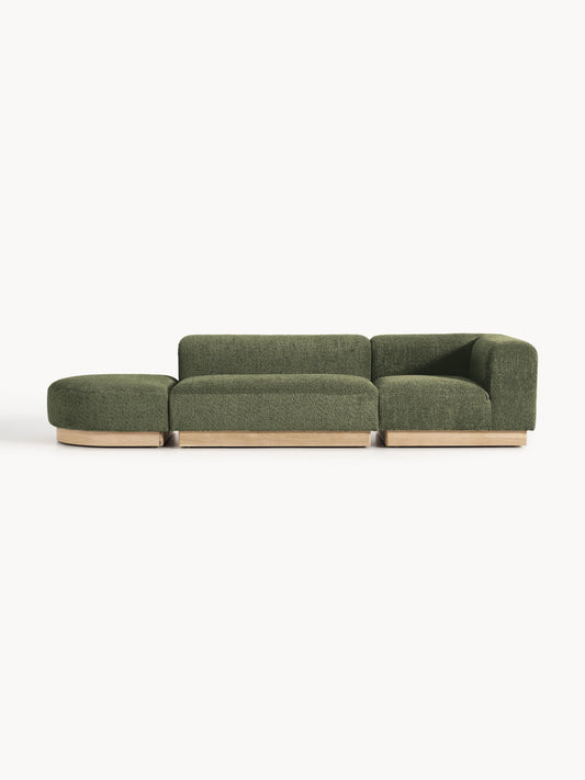 Natalie Modular Teddy Bouclé Ottoman with Stool (Left/Right)