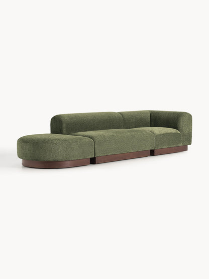 Natalie Modular Teddy Bouclé Ottoman with Stool (Left/Right)