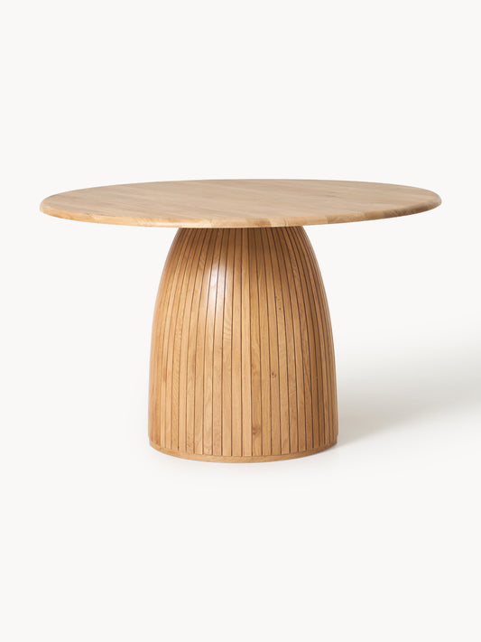 Nelly Dining Table with Fluted Texture, Round, in Various Sizes