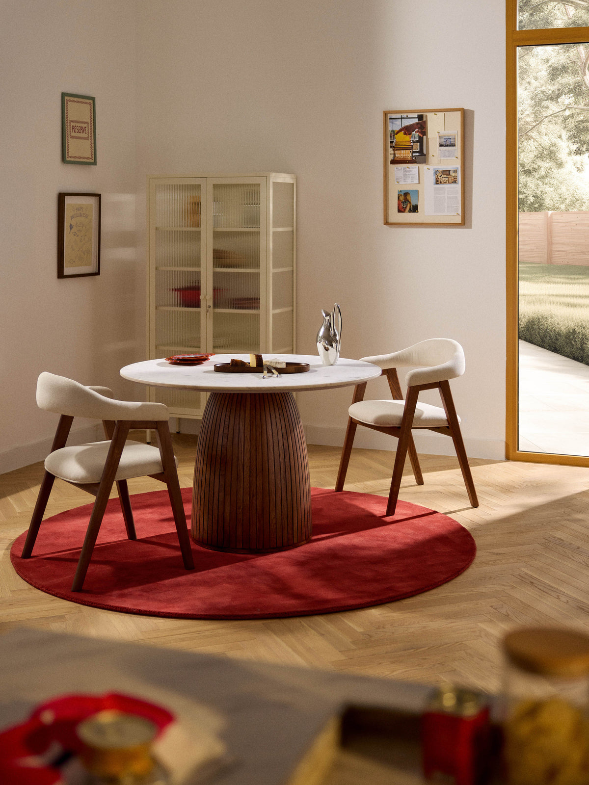 Nelly Round Dining Table, Marble Tabletop, Ø 115 cm