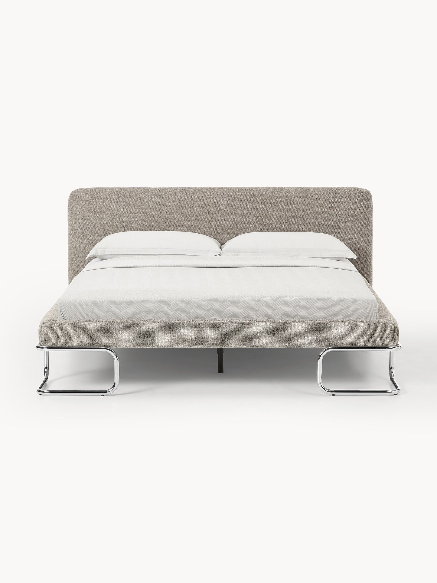 Olina Upholstered Bouclé Bed on Metal Legs