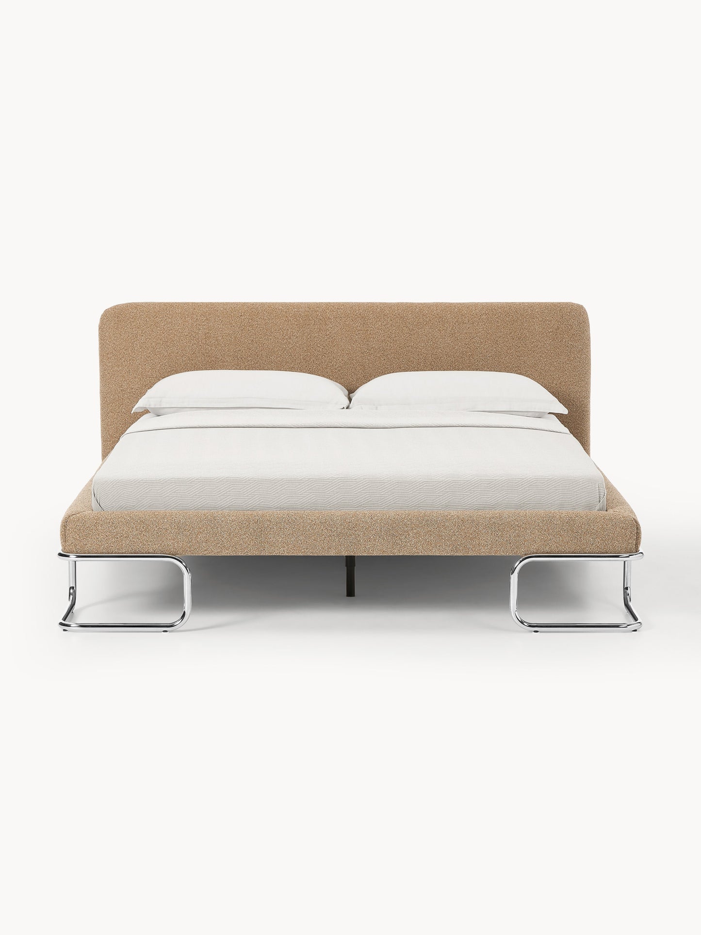 Olina Upholstered Bouclé Bed on Metal Legs