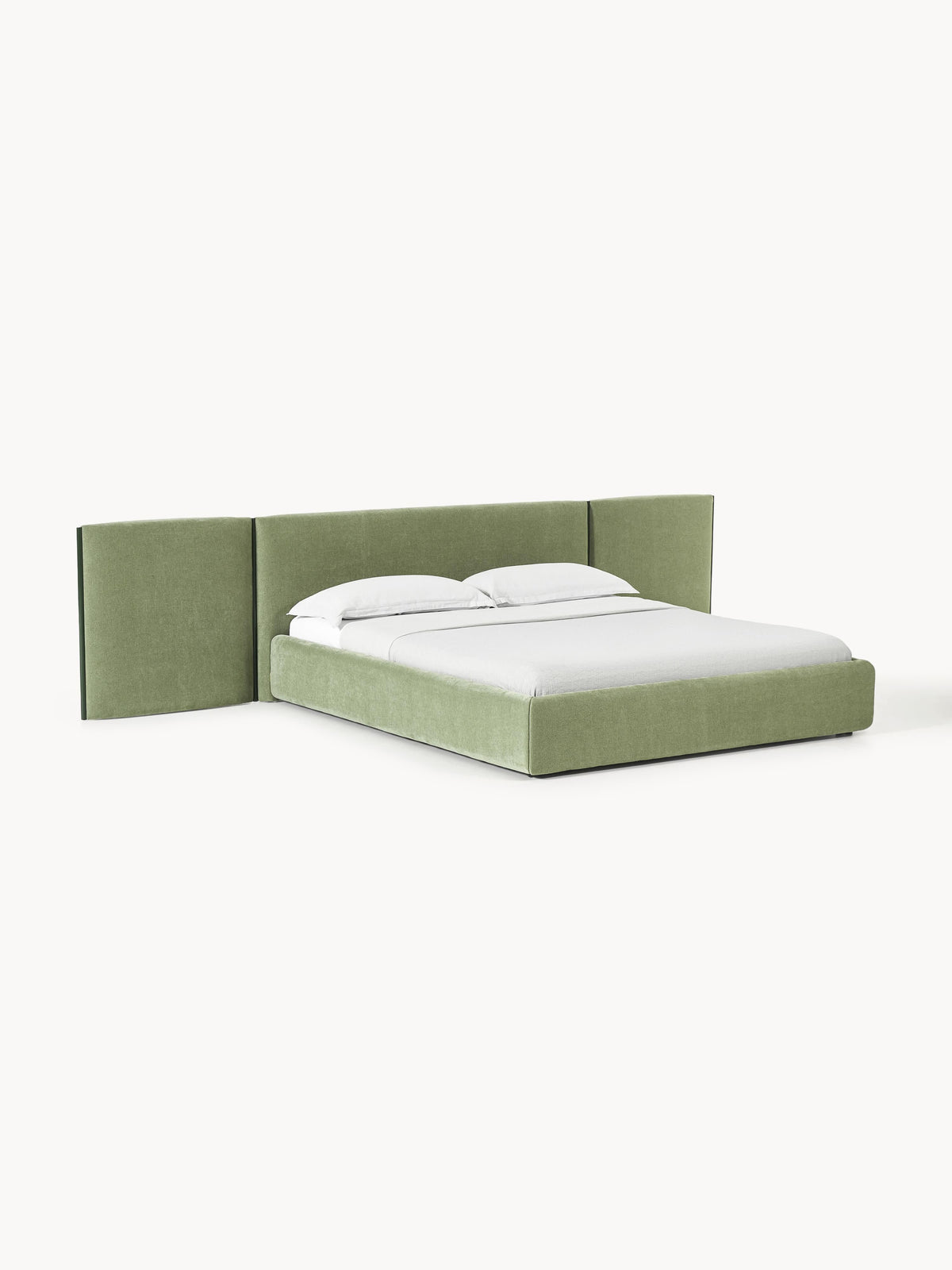 Otis Upholstered Bed, Folding Headboard