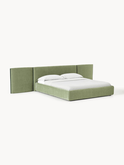 Otis Upholstered Bed, Folding Headboard
