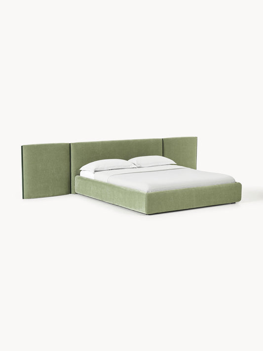 Otis Upholstered Bed, Folding Headboard