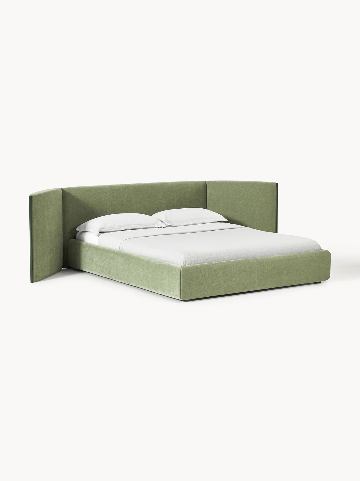 Otis Upholstered Bed, Folding Headboard
