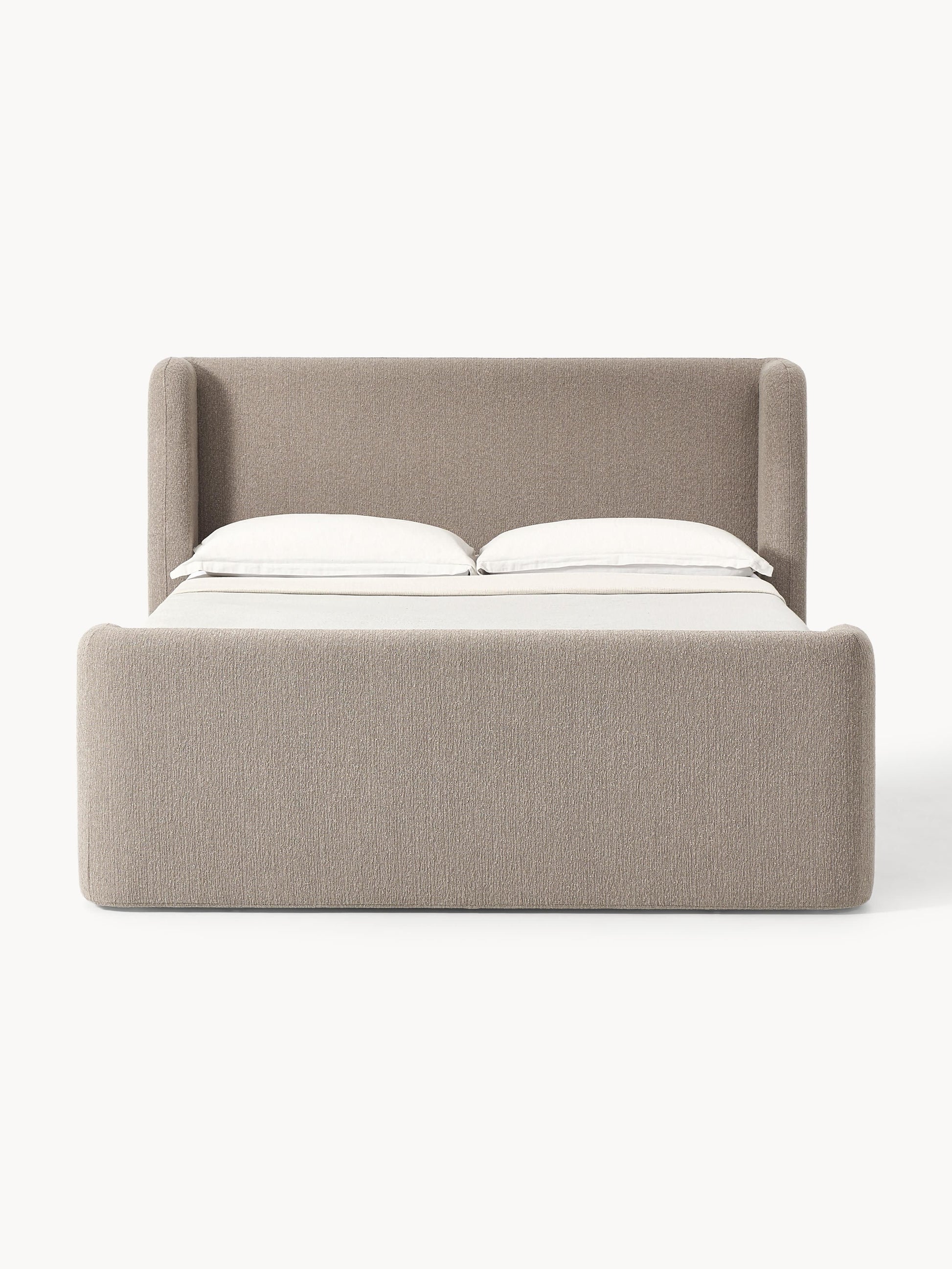 Perla Box Spring Bed in Bouclé