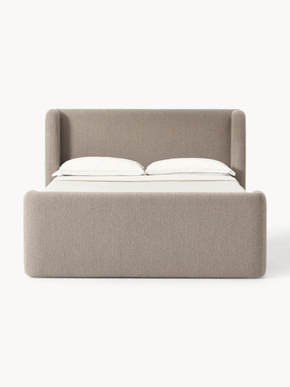 Perla Box Spring Bed in Bouclé