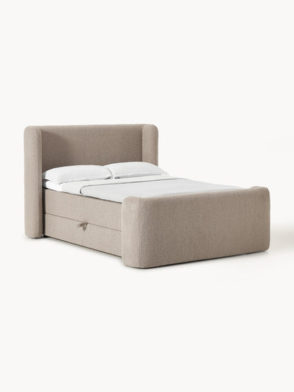 Perla Box Spring Storage Bed in Bouclé