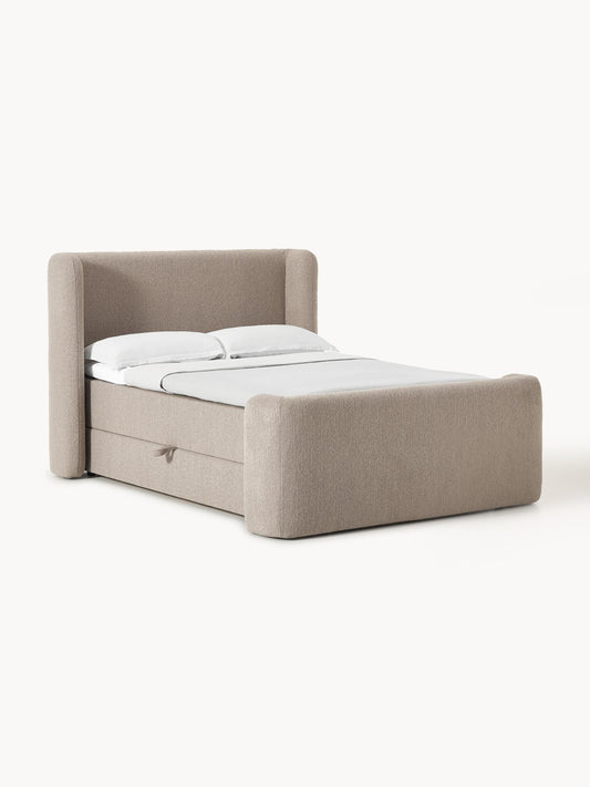 Perla Box Spring Storage Bed in Bouclé