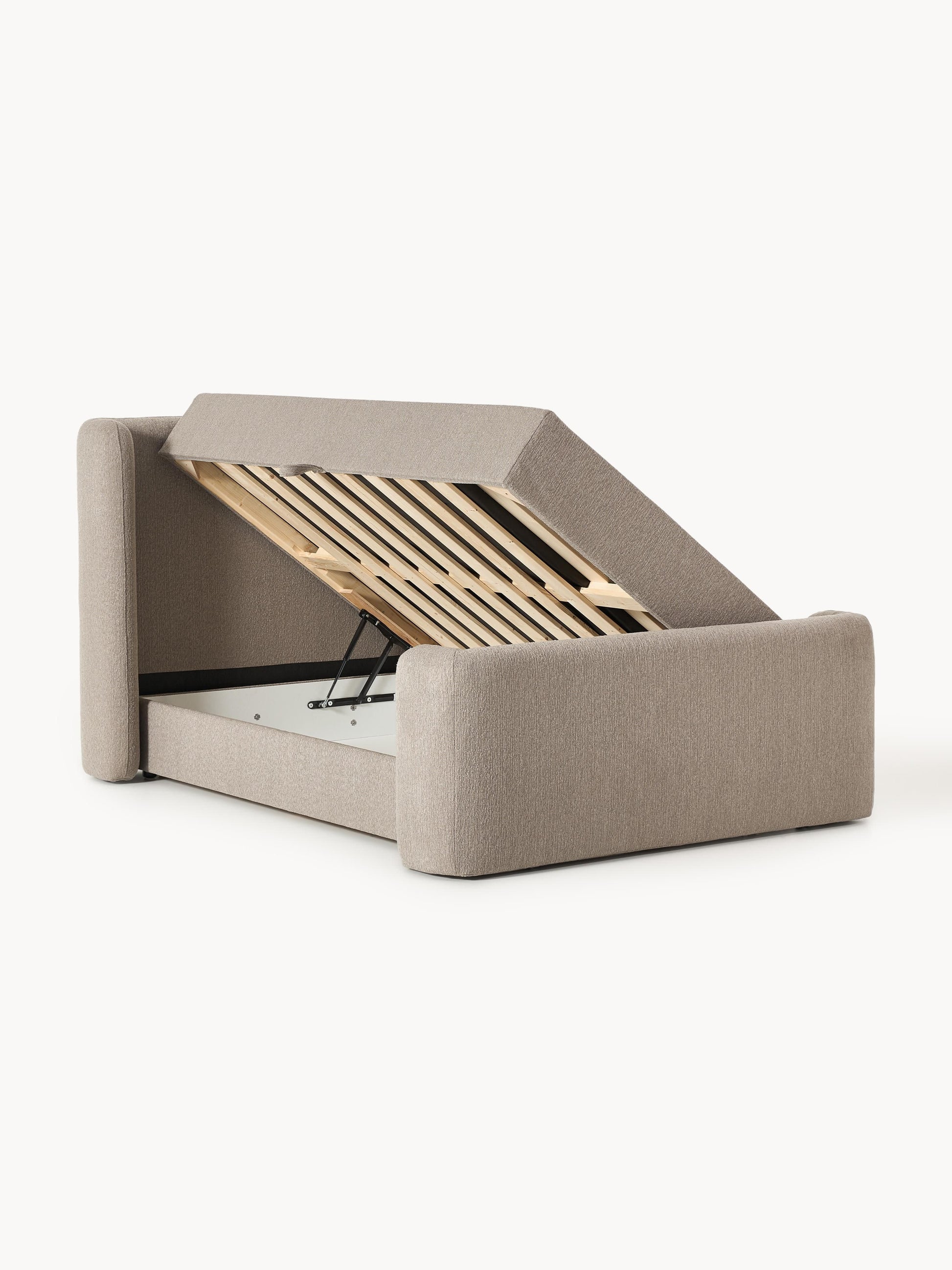 Perla Box Spring Storage Bed in Bouclé