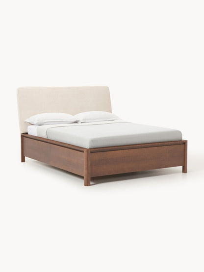 Santiago Wooden Bed with Drawers and Upholstered Headboard