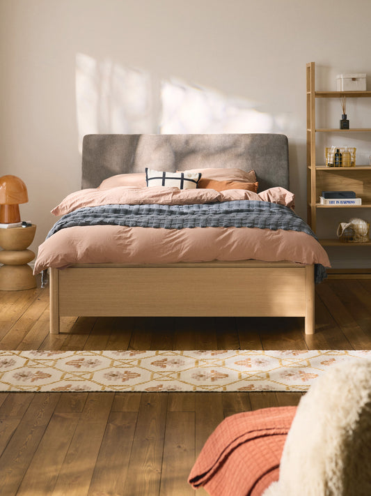 Santiago Wooden Bed with Drawers and Upholstered Headboard