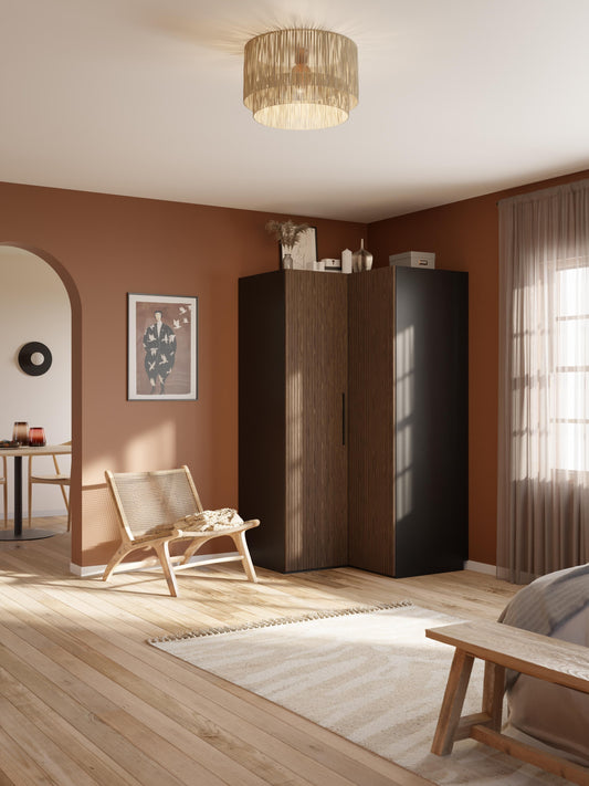 Simone Corner Wardrobe, Modular, 115 cm Wide