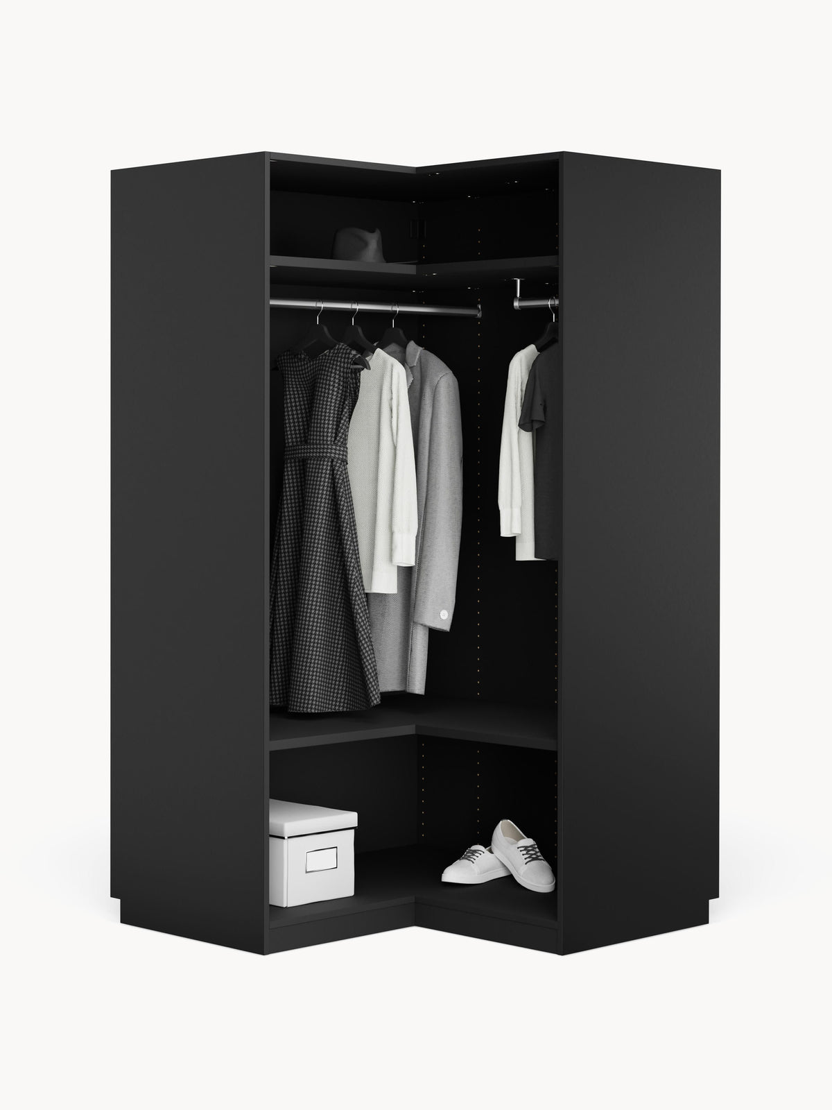 Simone Corner Wardrobe, Modular, 115 cm Wide