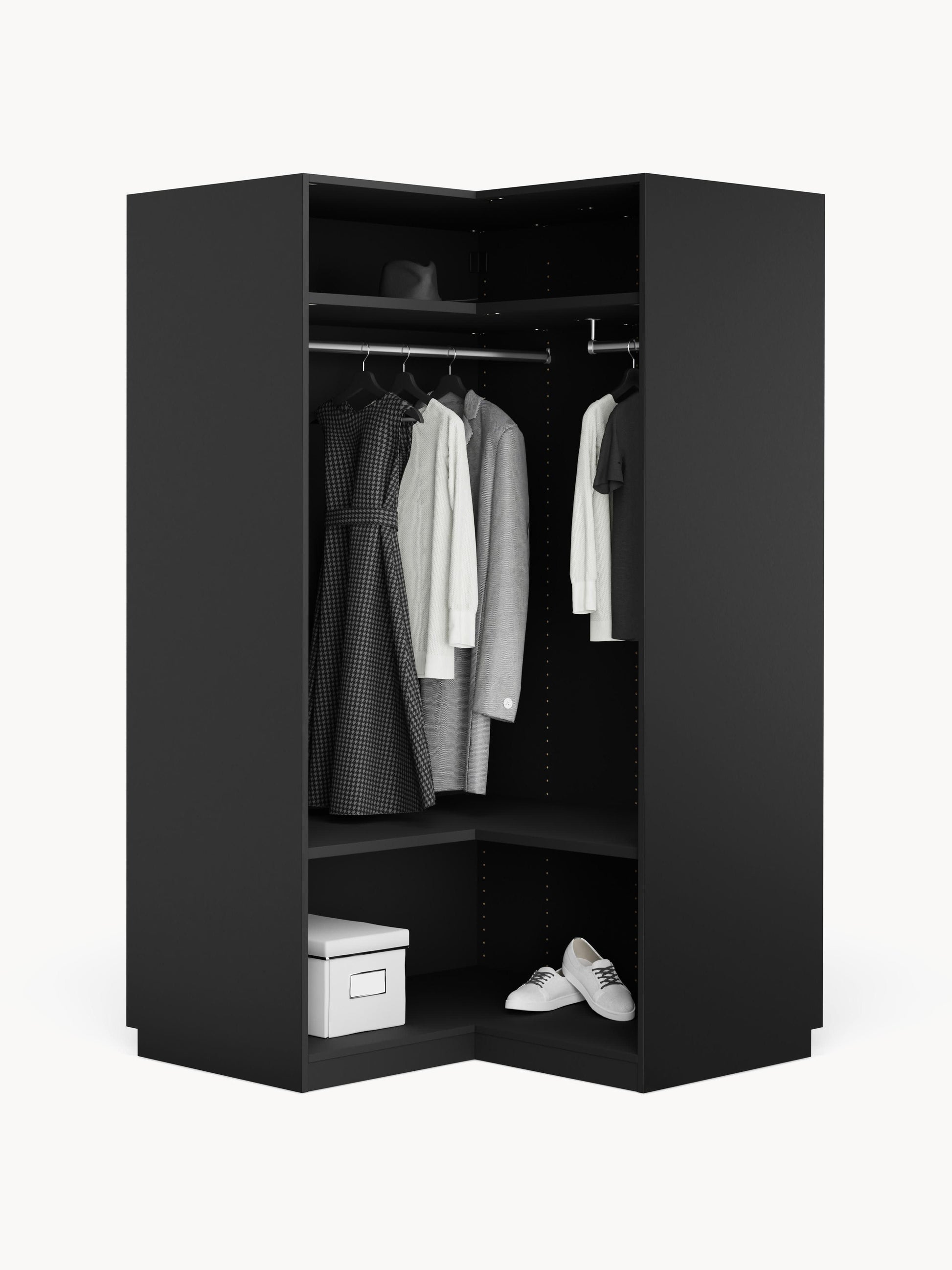 Simone Corner Wardrobe, Modular, 115 cm Wide