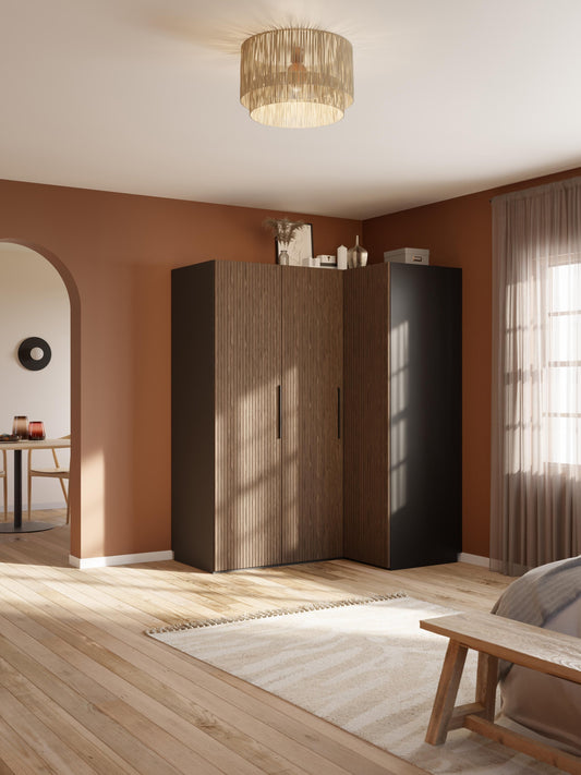 Simone Corner Wardrobe, Modular, 165 cm Wide, in Various Sizes