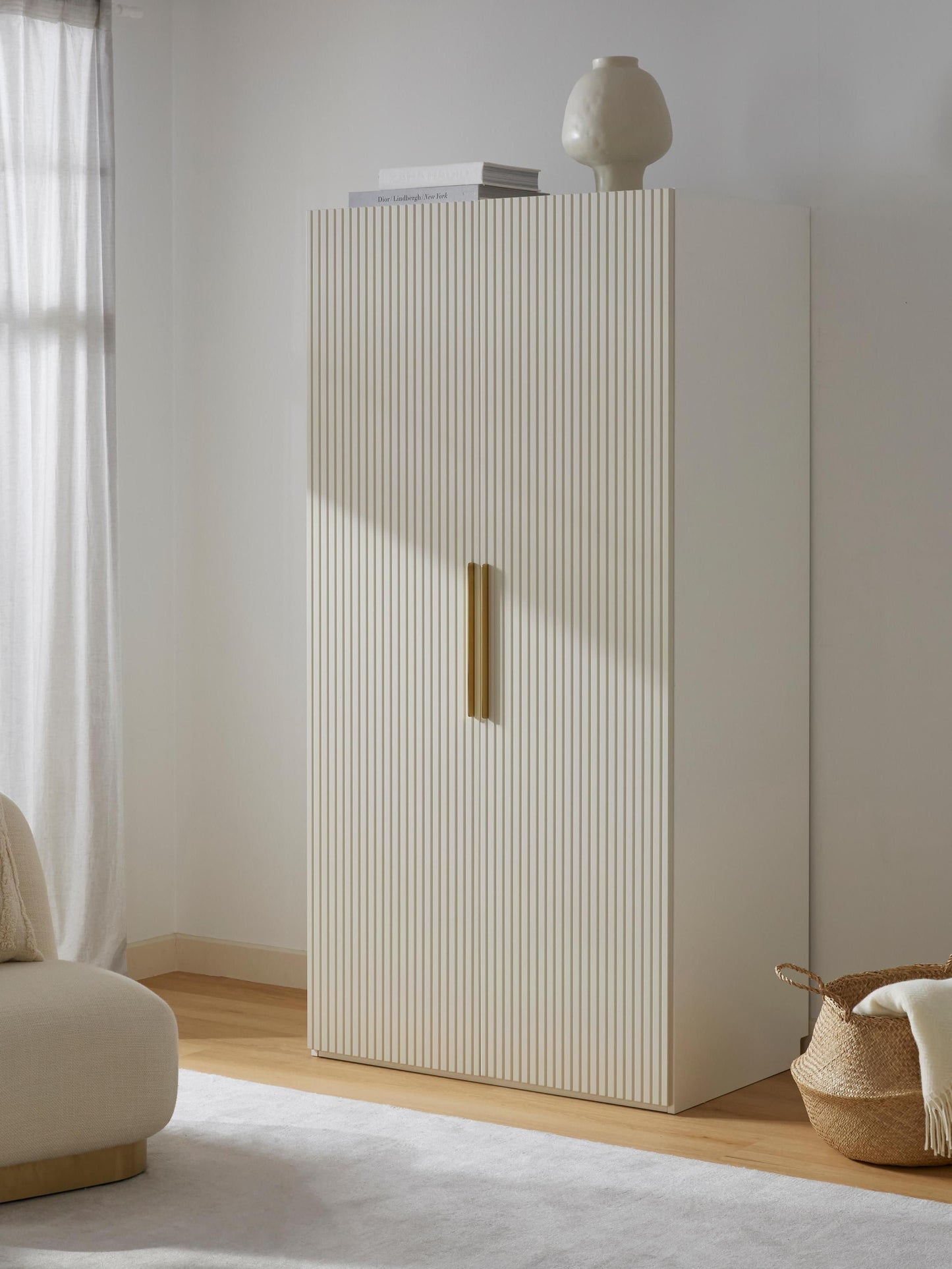 Simone Hinged-Door Wardrobe, Modular, 100 cm Wide, in Various Sizes