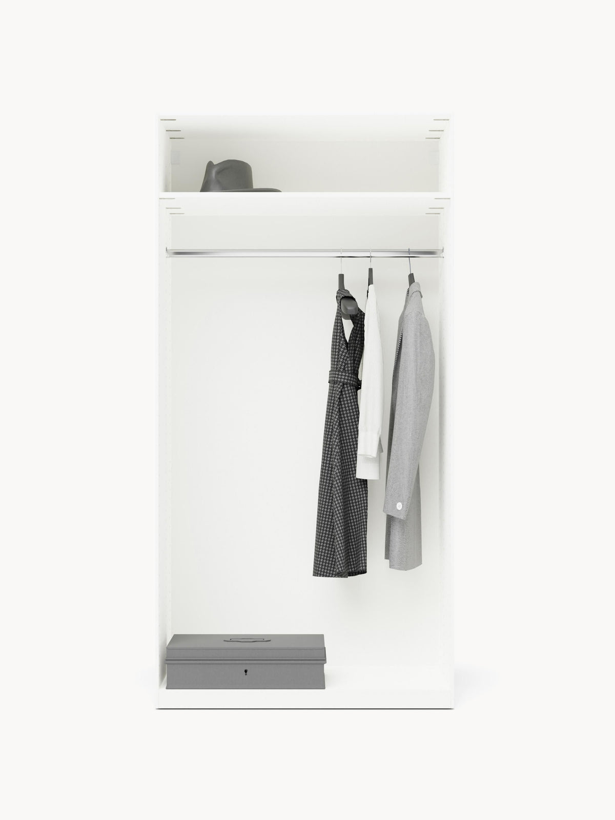 Simone Hinged-Door Wardrobe, Modular, 100 cm Wide, in Various Sizes