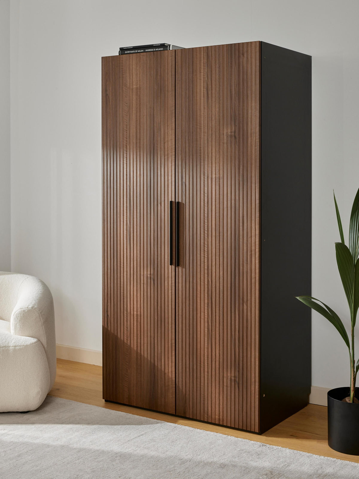Simone Hinged-Door Wardrobe, Modular, 100 cm Wide, in Various Sizes