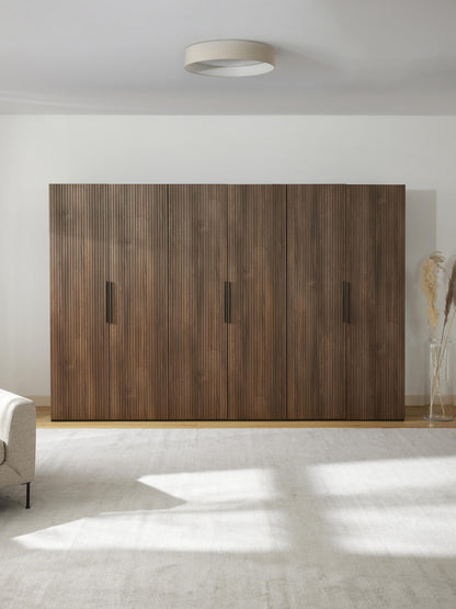 Simone Hinged-Door Wardrobe, Modular, 300 cm Wide, in Various Sizes