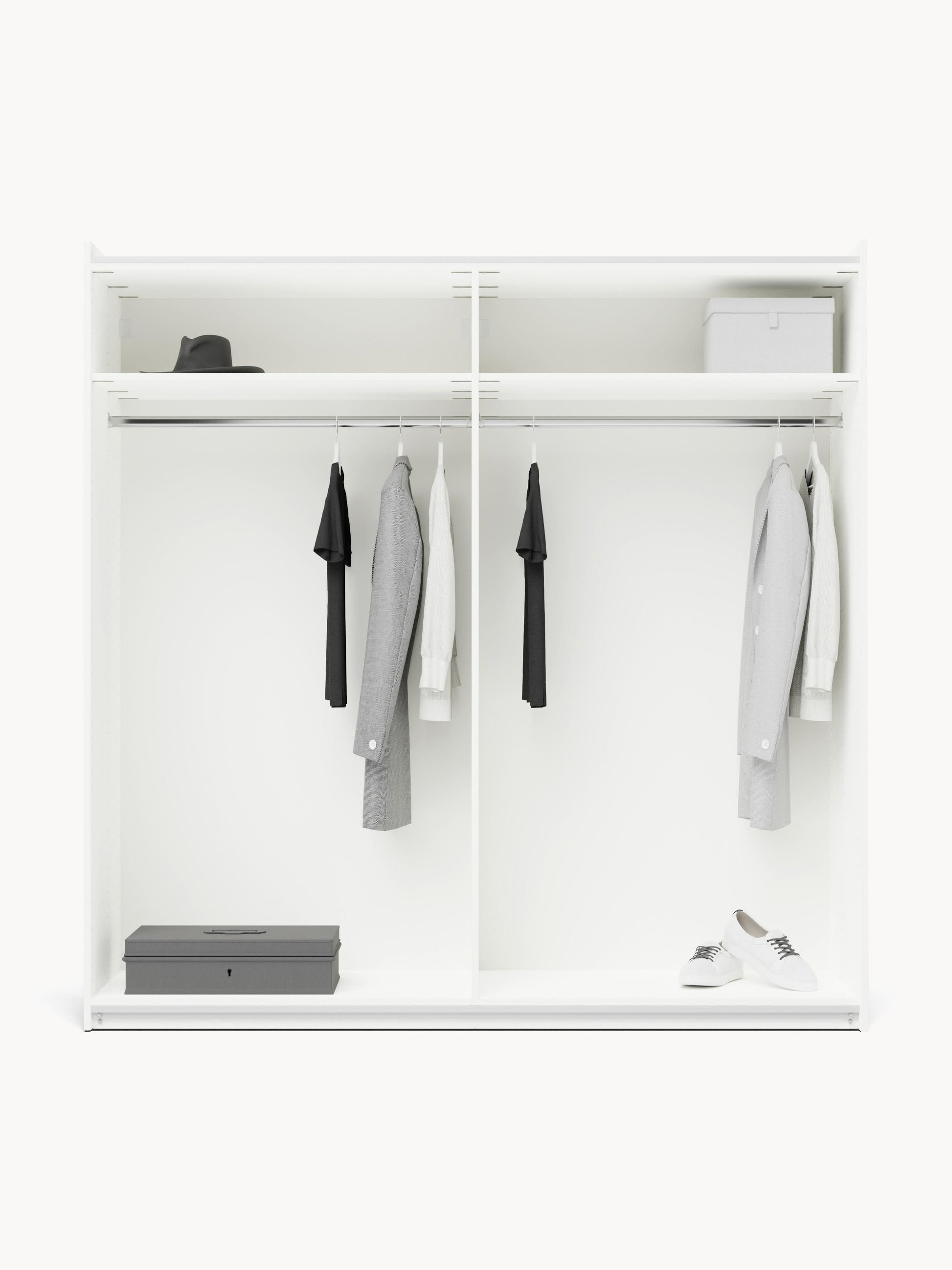 Simone Sliding-Door Wardrobe, Modular, 200 cm Wide, in Various Sizes