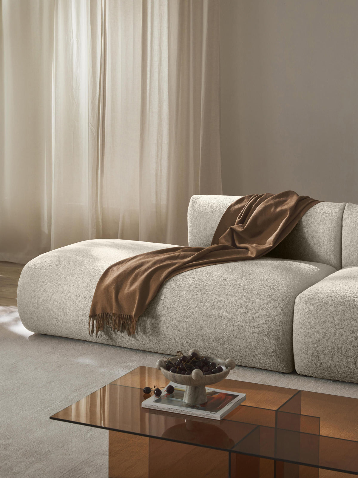 Sofia Chaise Module, Bouclé