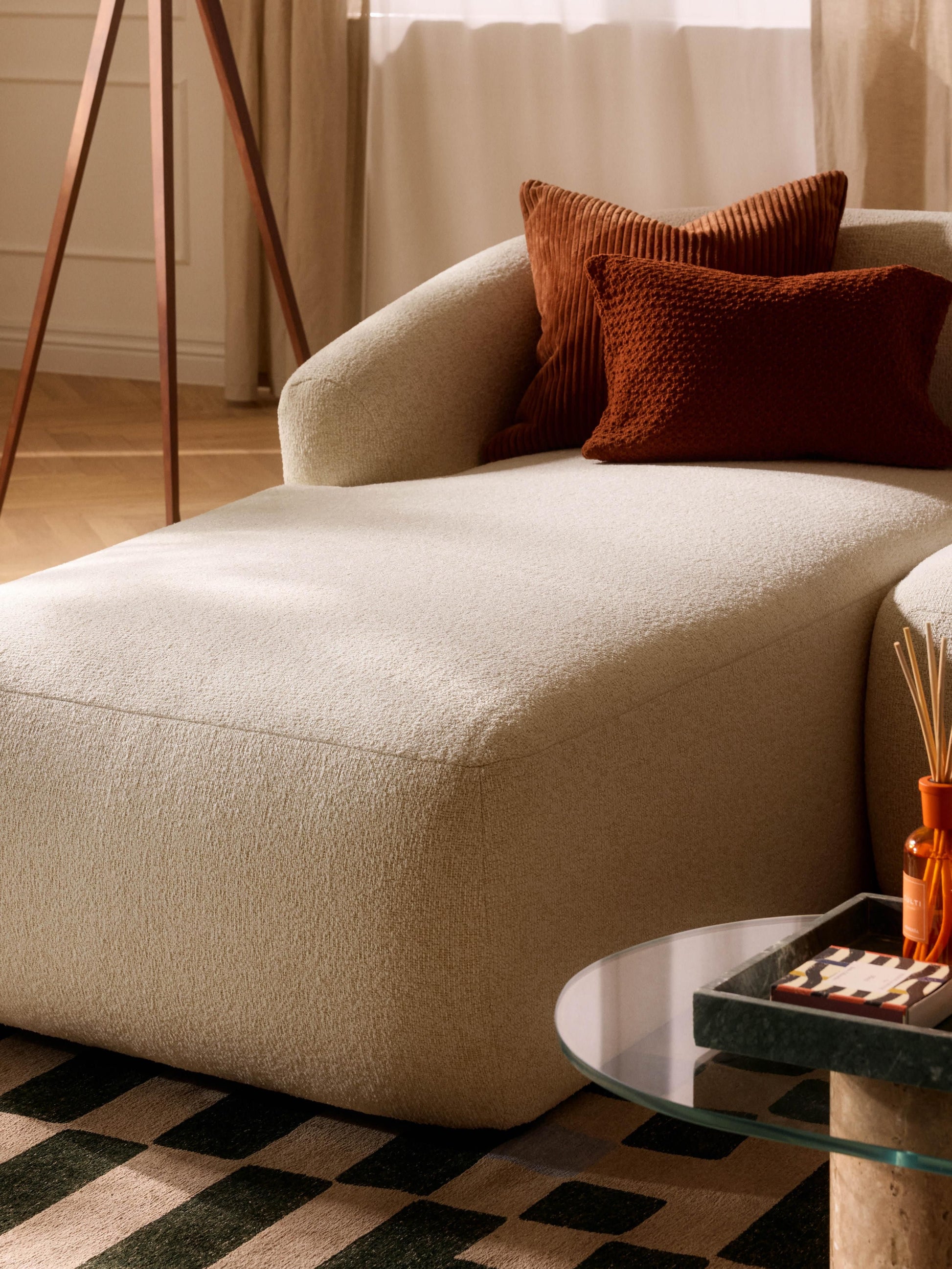 Sofia Corner Module with Chaise, Bouclé