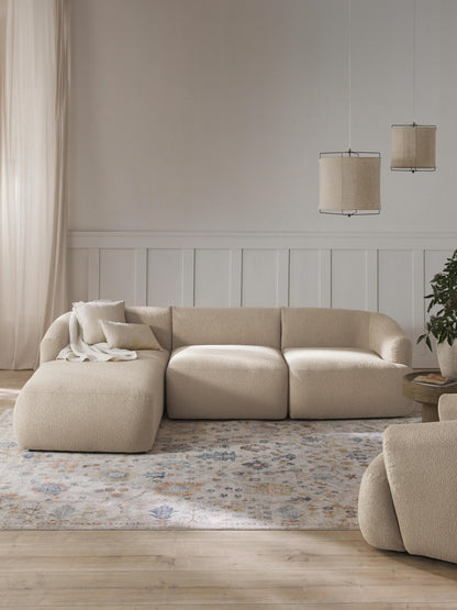 Sofia Modular Corner Sofa, Bouclé, 3-Seater