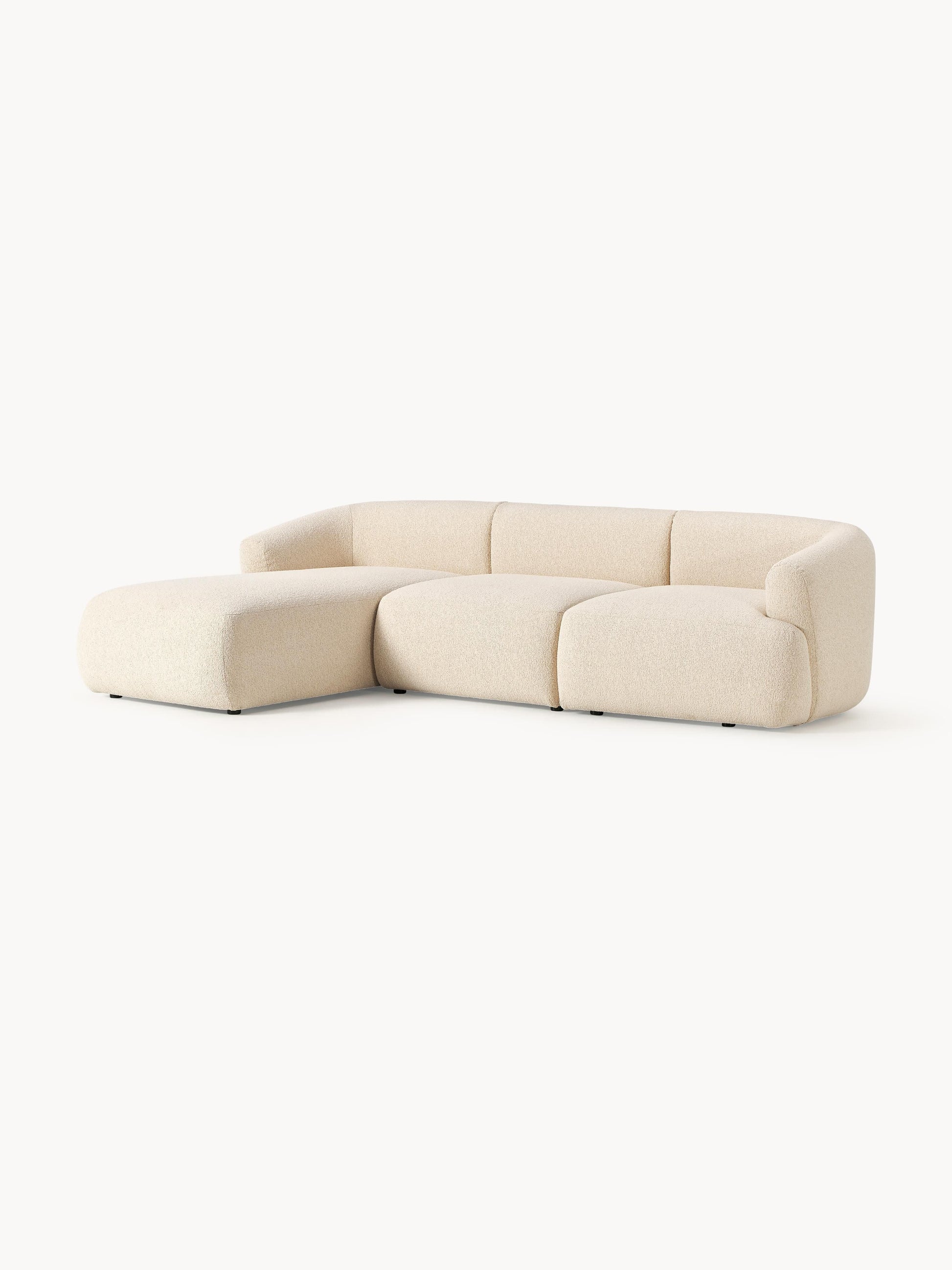Sofia Modular Corner Sofa, Bouclé, 3-Seater
