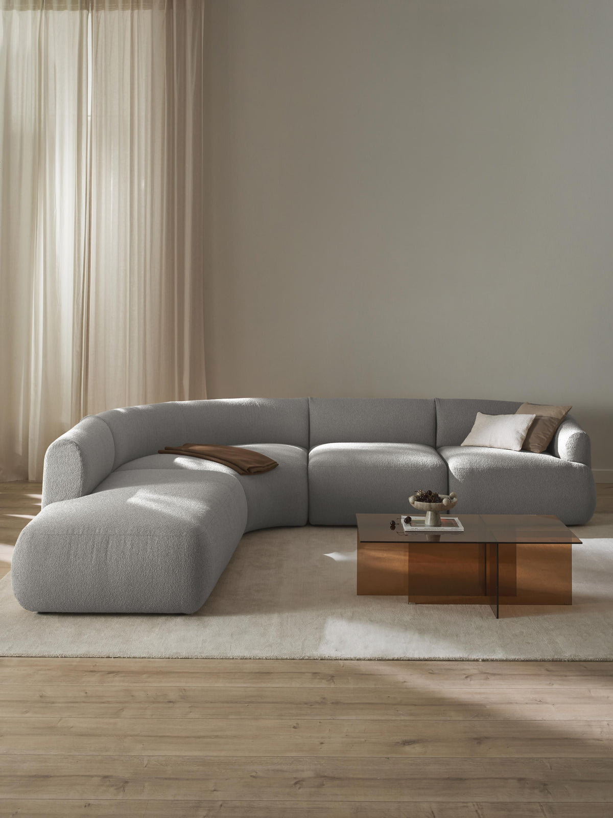 Sofia Modular Corner Sofa, Bouclé, 4-Seater
