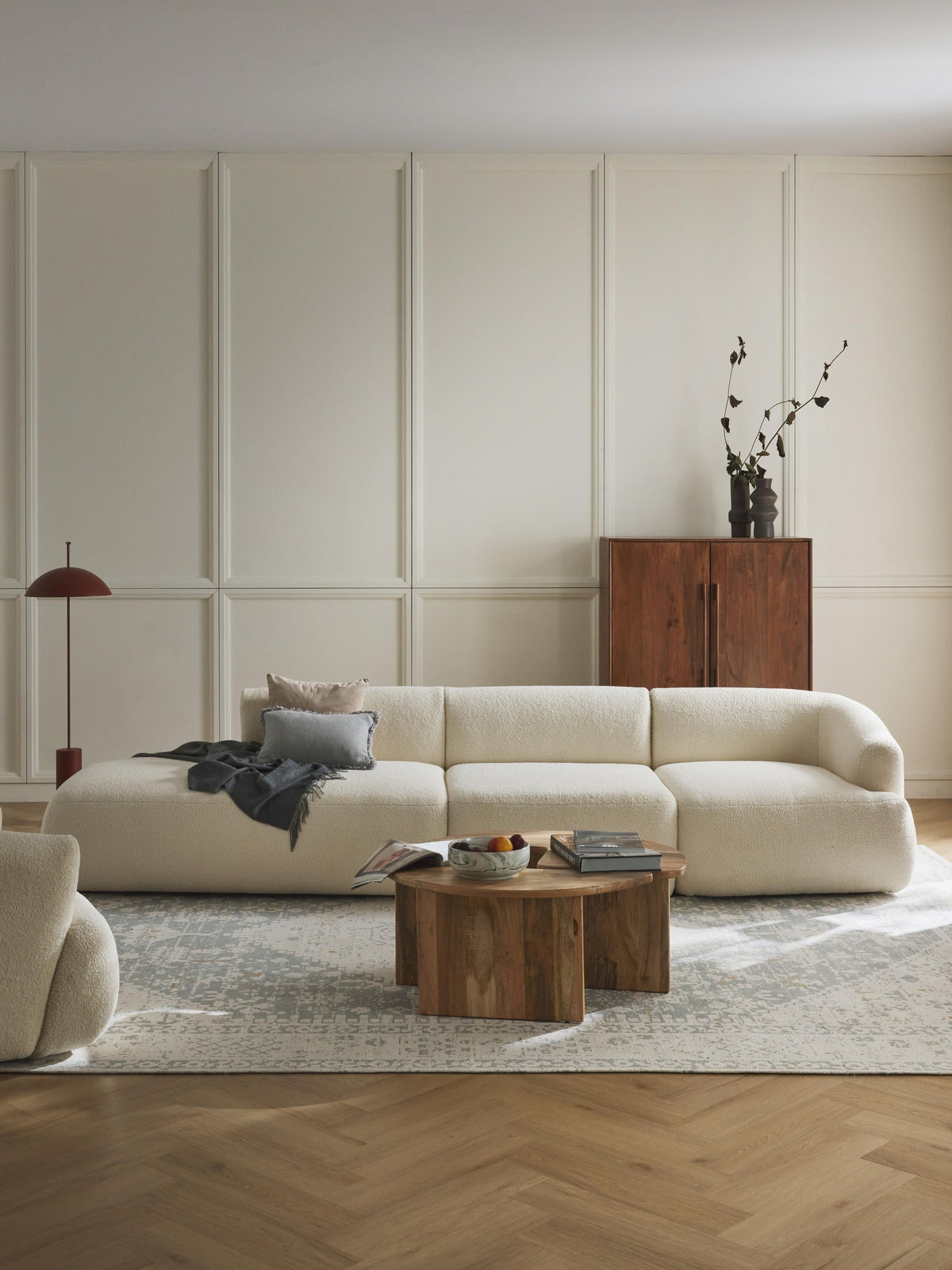 Sofia Modular Ottoman (3-Seater), Teddy