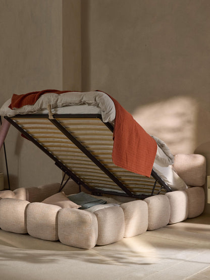 Tayla Bouclé Storage Bed, Upholstered