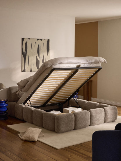 Tayla Teddy Bouclé Storage Bed, Upholstered
