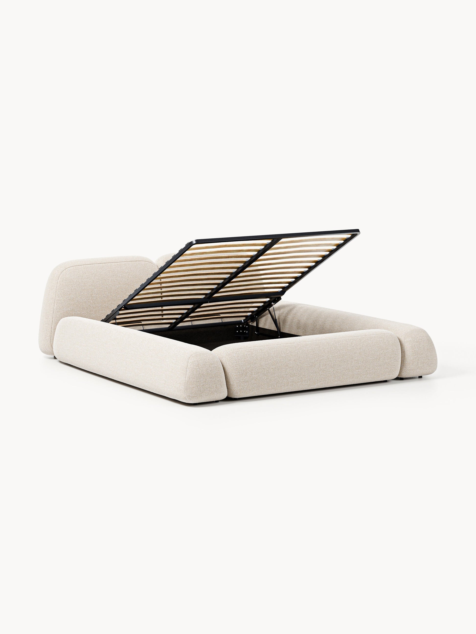 Wolke Bouclé Storage Bed, Upholstered