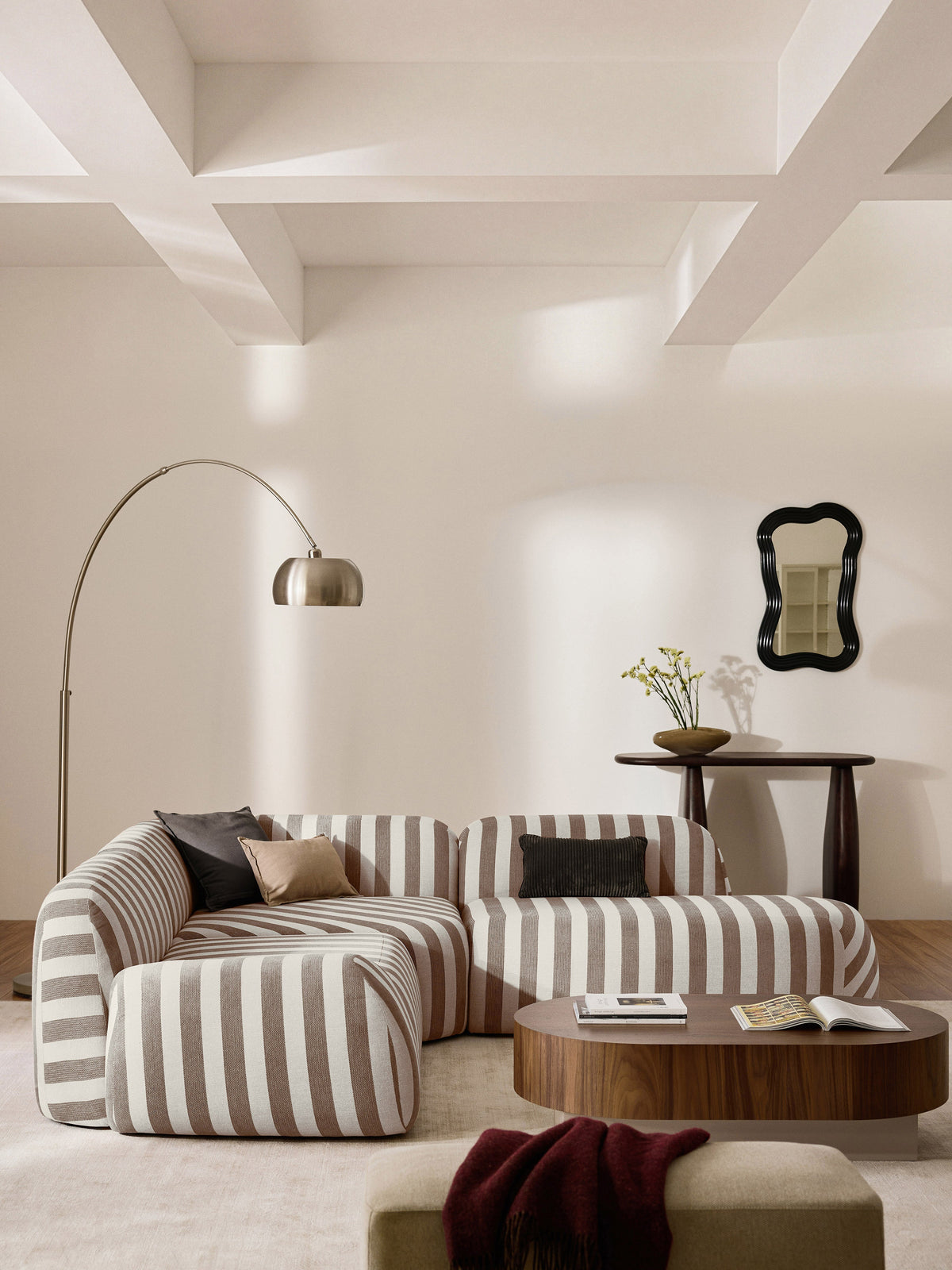 Wolke Chaise Module with Stripes