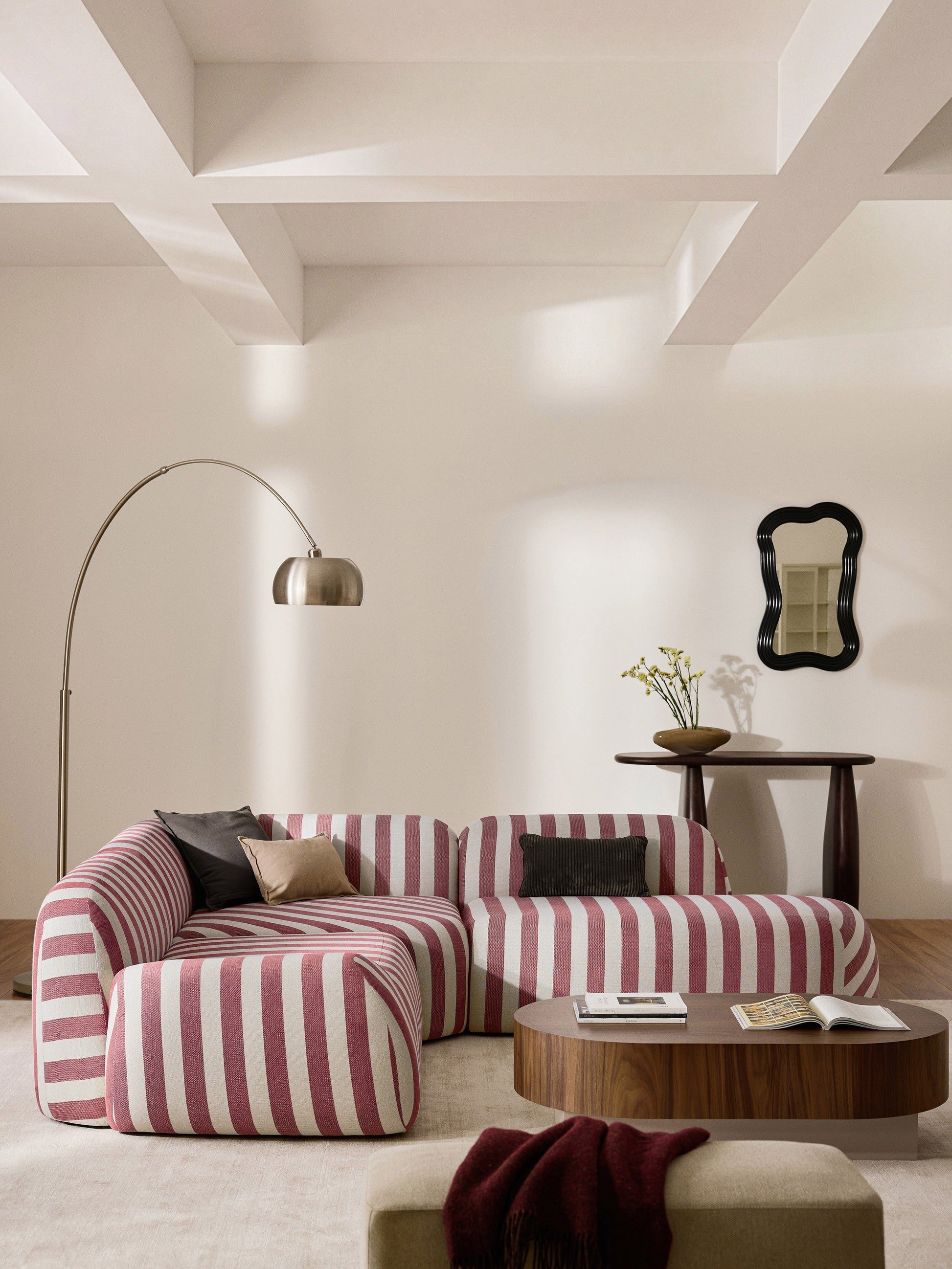 Wolke Chaise Module with Stripes