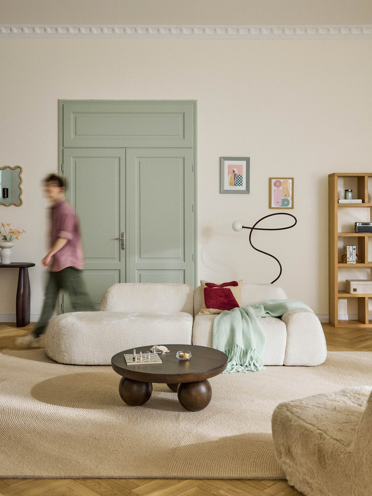 Wolke Modular Chaise (3-Seater), Teddy Bouclé