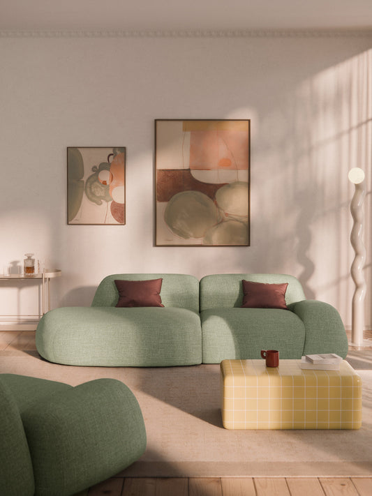 Wolke Modular Chaise, Bouclé (3-Seater)