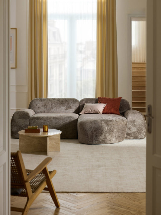 Wolke Modular Corner Sofa (3-Seater), Teddy Bouclé