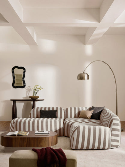 Wolke Modular Corner Sofa (4-Seater), Striped, with Chaise Longue