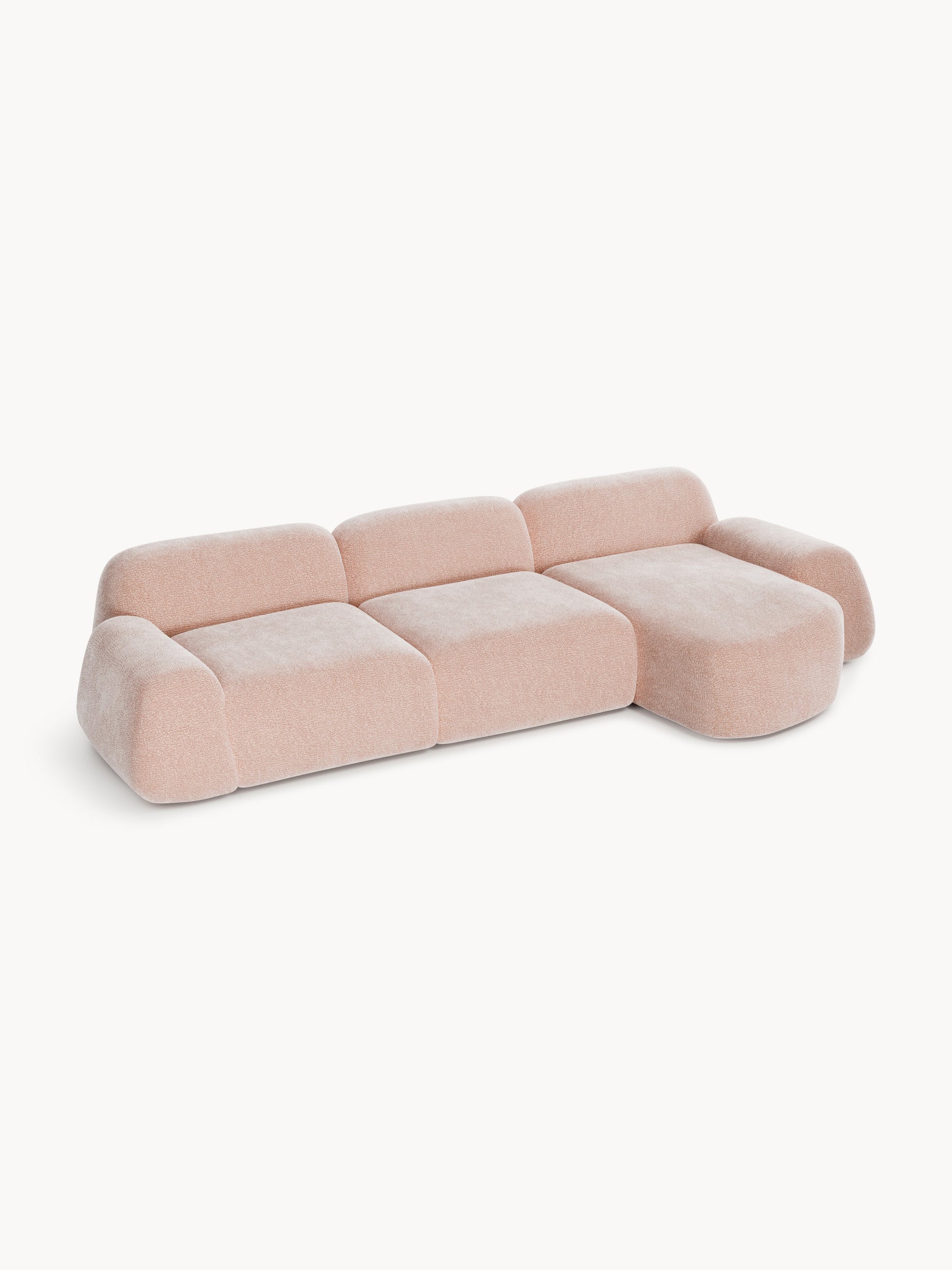 Wolke Modular Corner Sofa, Teddy, 4-Seater