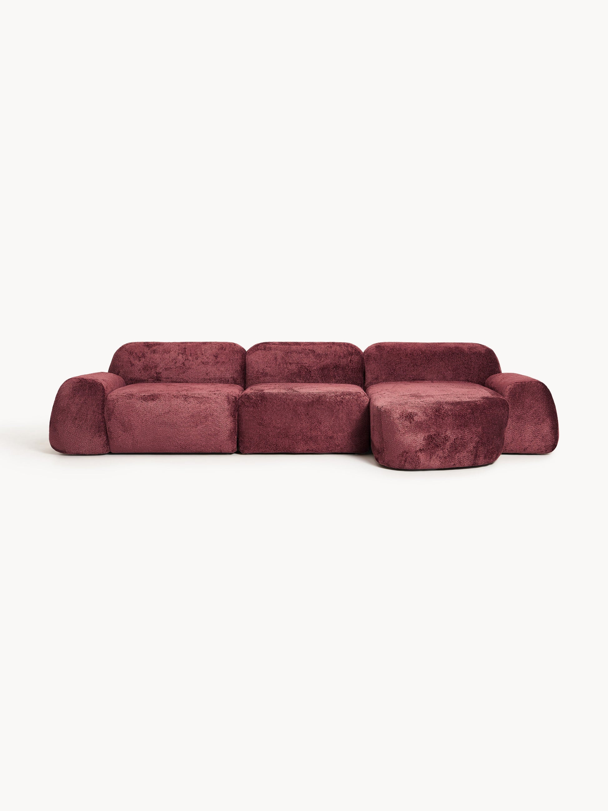 Wolke Modular Corner Sofa, Teddy Bouclé, 4-Seater