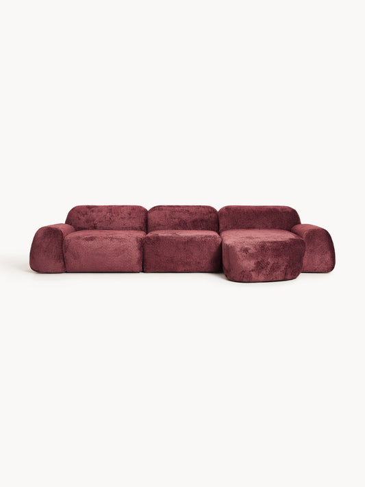 Wolke Modular Corner Sofa, Teddy Bouclé, 4-Seater