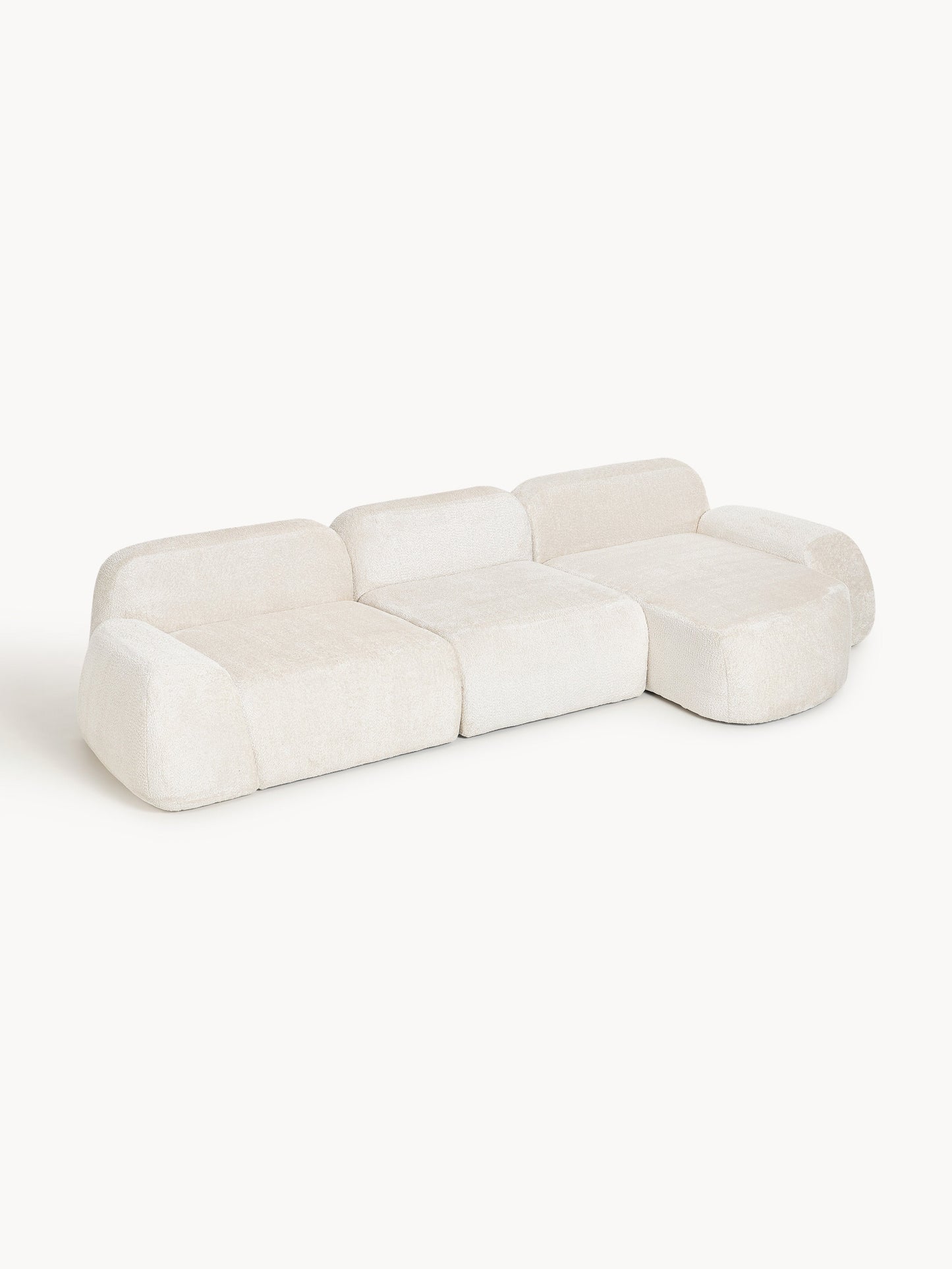Wolke Modular Corner Sofa, Teddy Bouclé, 4-Seater