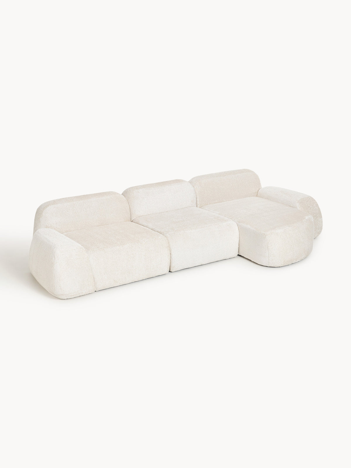 Wolke Modular Corner Sofa, Teddy Bouclé, 4-Seater