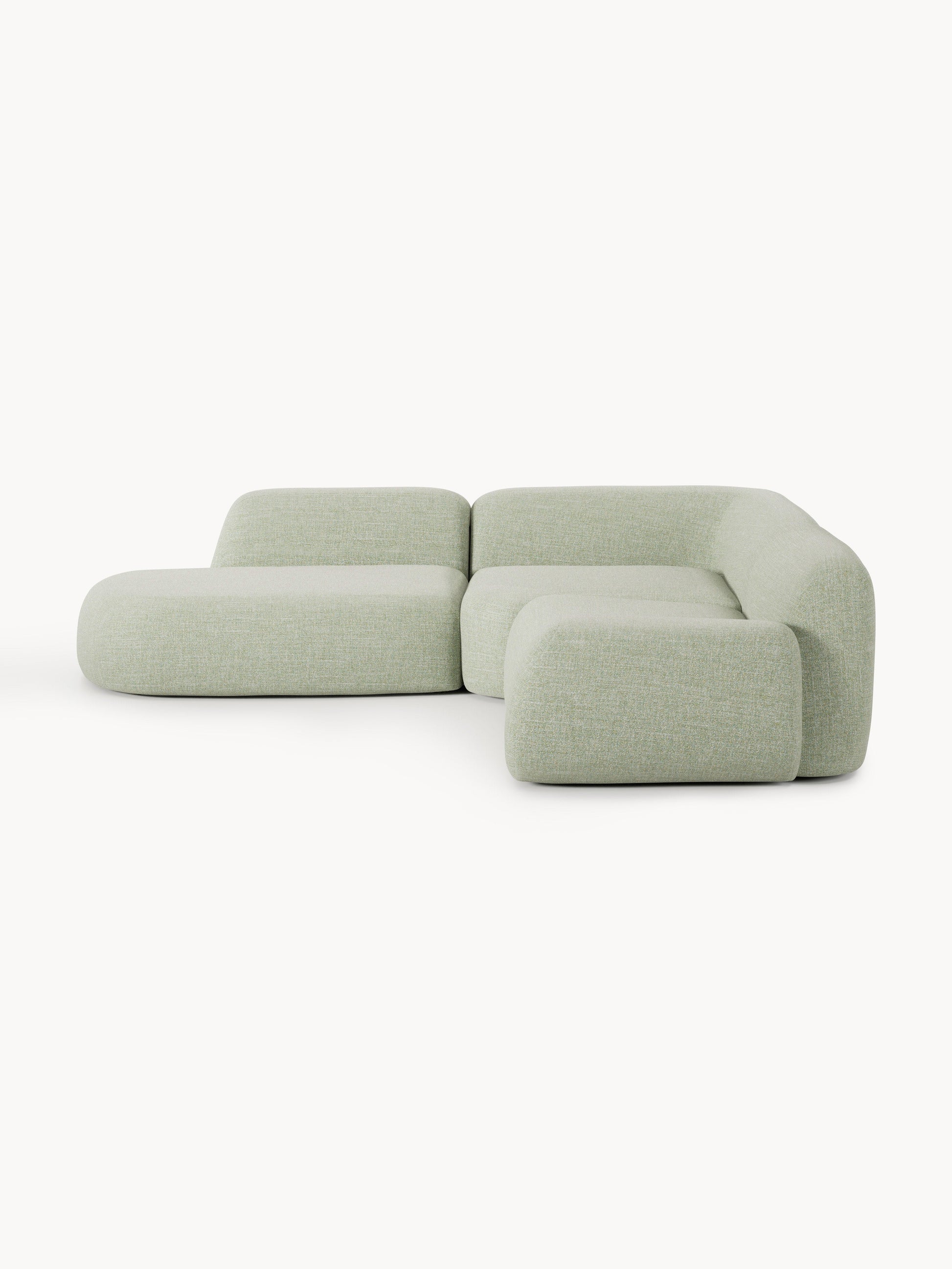 Wolke Modular Corner Sofa with Chaise Longue, Bouclé, 4-Seater