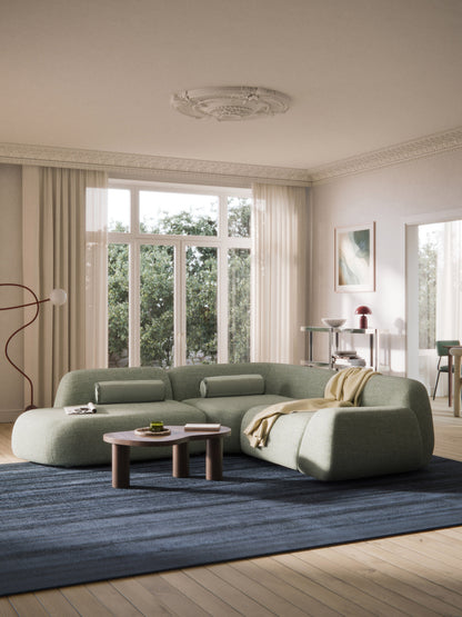 Wolke Modular Corner Sofa with Chaise Longue, Bouclé, 4-Seater