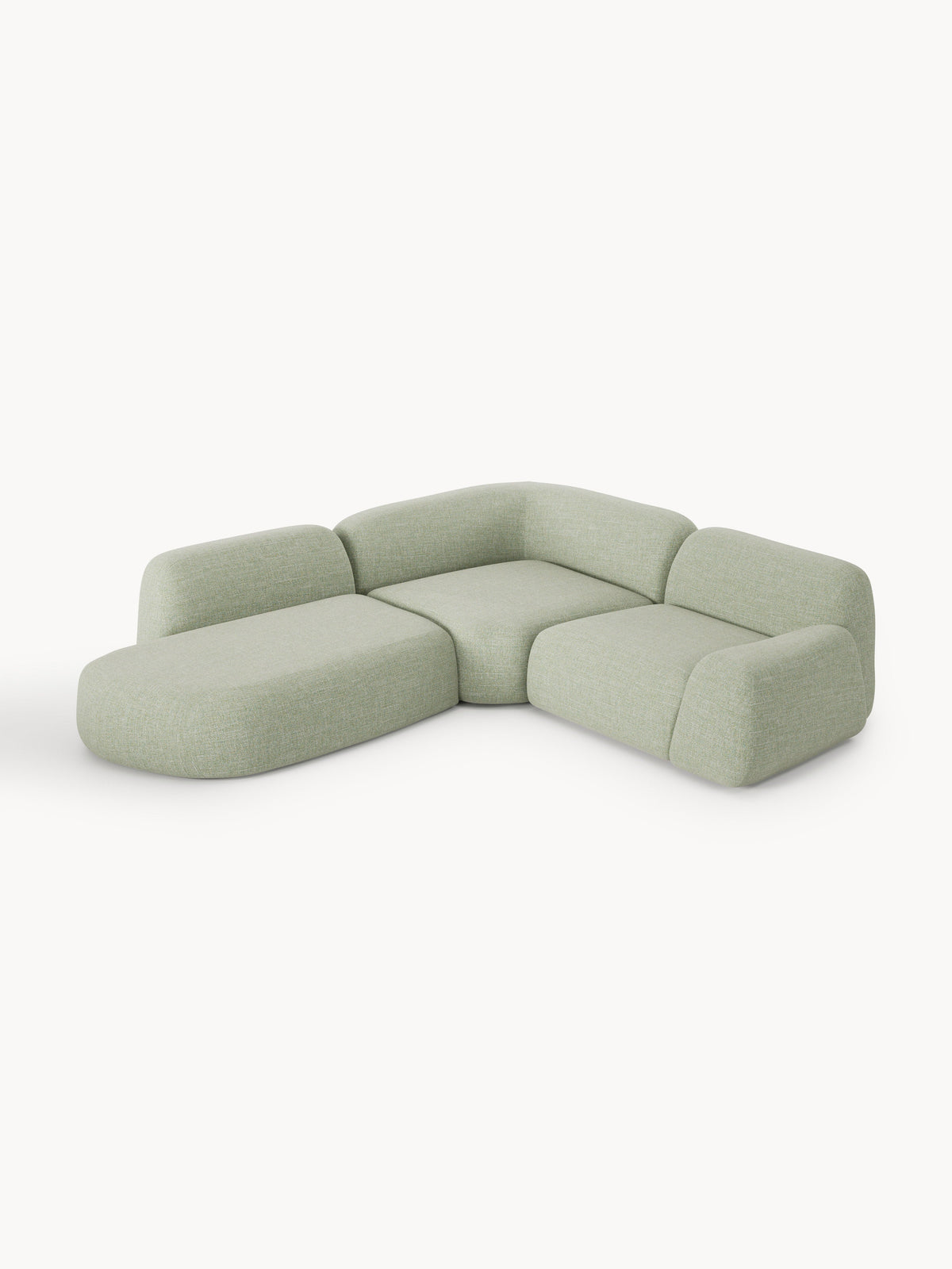 Wolke Modular Corner Sofa with Chaise Longue, Bouclé, 4-Seater