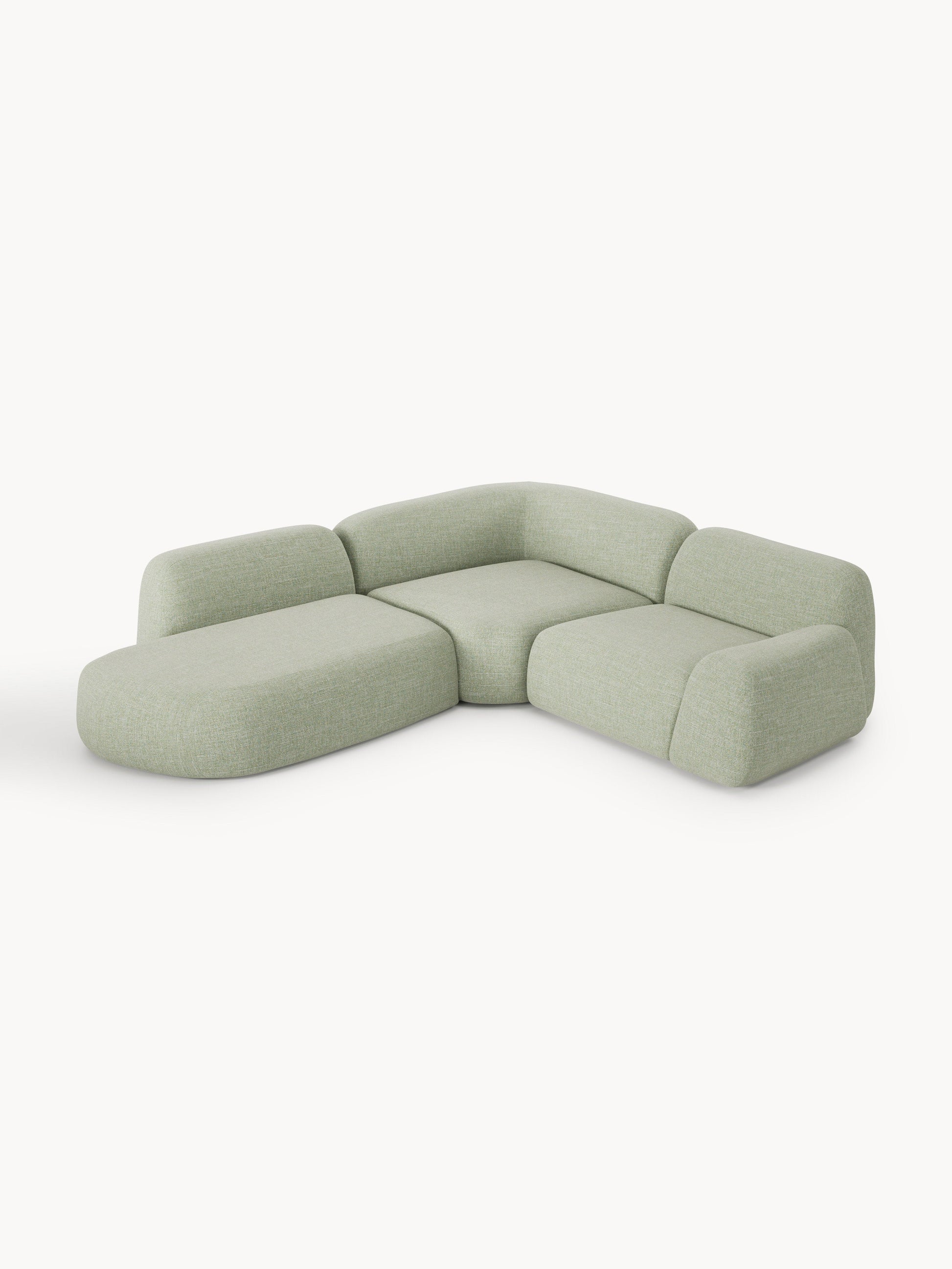 Wolke Modular Corner Sofa with Chaise Longue, Bouclé, 4-Seater
